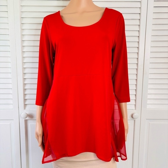 RALPH C. Red Blouse Size Large - Picture 1 of 7